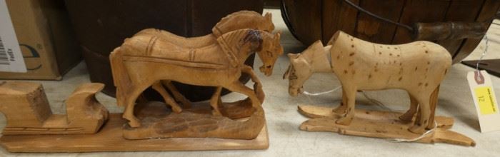 EARLY WOODEN CARVED HORSES