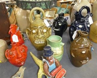 SIGNED FOLK ART POTTERY AND OTHERS 