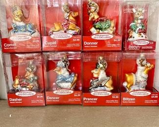 CVS 2010 Blown Glass Ornaments - Dasher, Dancer, Prancer, Vixon