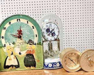 Dutch Tin Wall Clock - Bulova Liberty Coin Clock