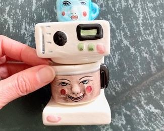 Clay Art Coffee Maker and Coffee Cup Salt & Pepper - Over 180 salt and pepper shakers