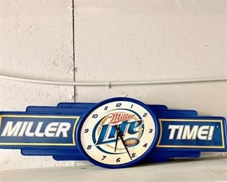 Miller Time Light Up Sign and Clock