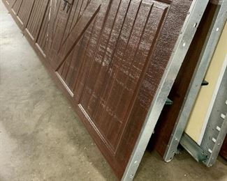 16' Garage Door - Single door for double car garage - brown - includes track and motors.