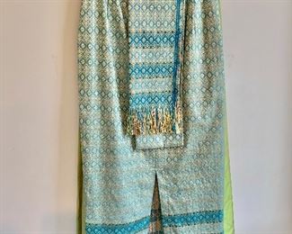 Silk clothing, sarong with sash 