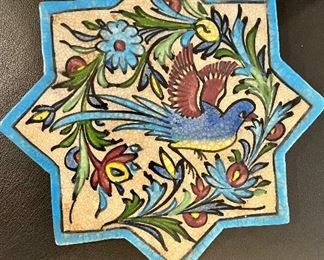Tile with bird design 