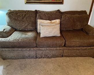 Chenille nubby fabric couch. 6ft. 