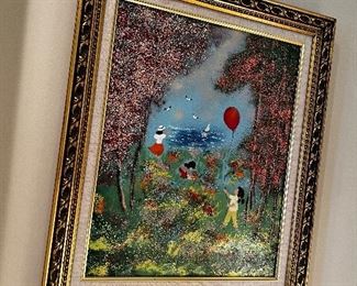 Oil on copper original artwork by Cardin of France