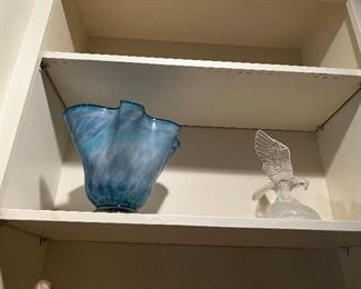 Blown glass and clear glass eagle