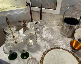 Vintage serveware, crystal