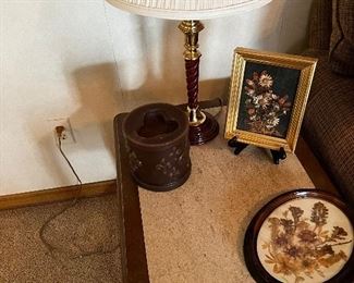 Marble insert end table