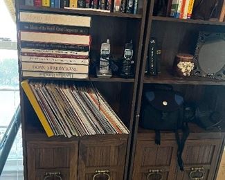 Wonderful bookcase caninets
Records and books