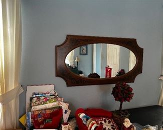 Christmas and antique mirror