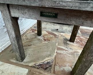 Teak furniture by Anderson Teak company.