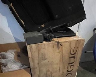 Wooden plyometric jump box by Rogue.