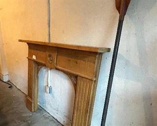 Antique fireplace mantel.