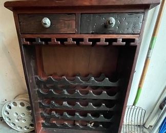 Very unique, heavy wine shelf.  Beautiful in person!