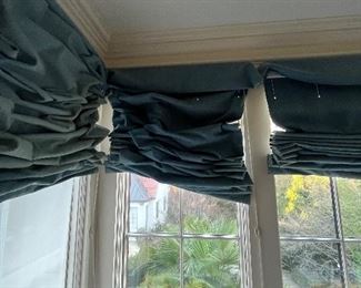 Denim roman curtains.
