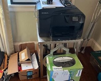 Various office equipment, paper shredder, printer, etc.