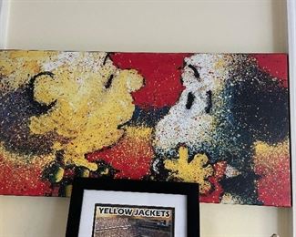 Snoopy canvas art.