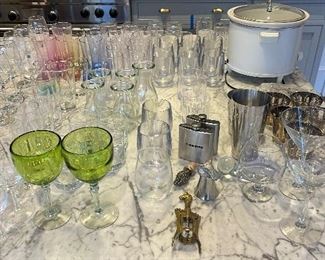Glassware, barware, appliances, etc.