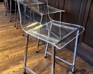 Amazing acrylic bar stools counter height.  Five of these.