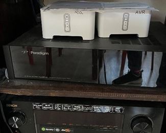 Denon Receiver, Sonos Zone player, Paradigm subwoofer amplifier, Furman Elite 15i power line conditioner and surge protector.