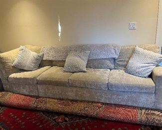 CR Laine sofa.  This photo shows two pieces.  The corner piece on the left is separate.  There is one more piece that goes with this set and it is against the wall on the left of this photo.