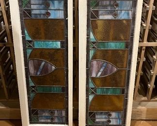Vintage stained glass windows.