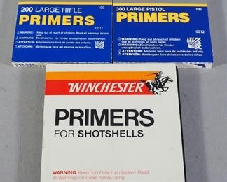 CCI No. 200 Large Rifle Primers, Approx Qty 64, CCI No. 300 Large Pistol Primers, Approx Qty 45, And Winchester Shotshell Primers, Approx Qty 99
