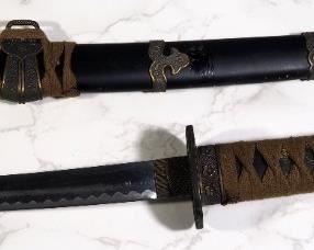 Tanto Dagger, 10.5" Blade, In Scabbard, Pommel Detached
