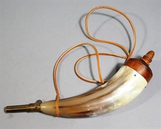 Powder Horn With Brass Measure
