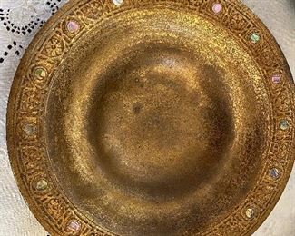 Tiffany Studios Bronze & Abalone plate