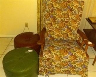 Chair and green ottoman sold