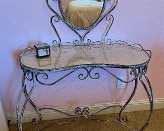 Awesome metal scrolled vanity