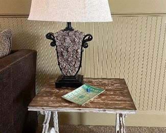 Coordinating end, table and lamp