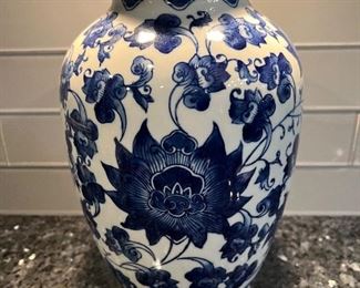 Blue and white ginger jar
