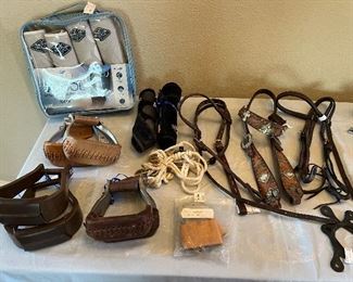 Lots of awesome western style horse tack. There’s also English horse tack available.