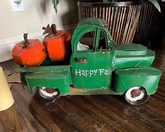 Metal cute green truck for your home
