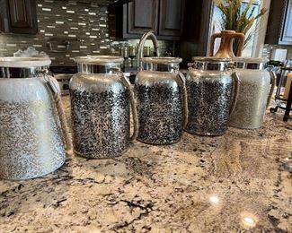 These jars could be used for storage, they could also have candles in them, and would look great on a patio or inside as well!
