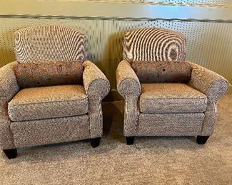 There are a total of four of these new Klausner chairs. They do coordinate back to the sofa. They were in the media room and never used. They also come with custom bolster pillow