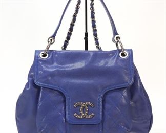 Chanel Blue Quilted Leather Bag