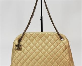 Chanel Metallic Gold Quilted Leather Bag