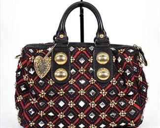Gucci Black & Red Studded Bag