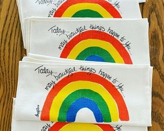Vintage line rainbow napkin set