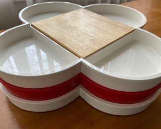 Dansk serving trays, red & white