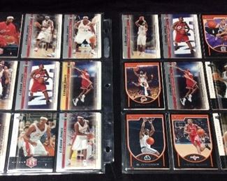 LEBRON JAMES GROUP, CARMELO, MOSTLY UPPER DECK &  BOWMAN, 2 SHEETS     