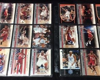 LEBRON JAMES GROUP, CARMELO, MOSTLY UPPER DECK & BOWMAN, 2 SHEETS     