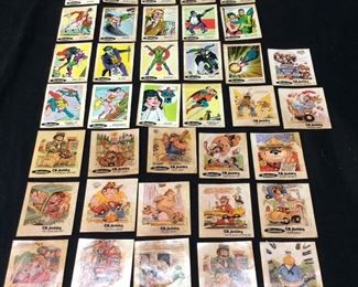 1978 SUNBEAM DC COMICS & CB JEEBIES STICKER CARDS, SUPERMAN, BATMAN, PENGUIN, THE JOKER