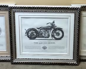 (3) FRAMED HARLEY DAVIDSON