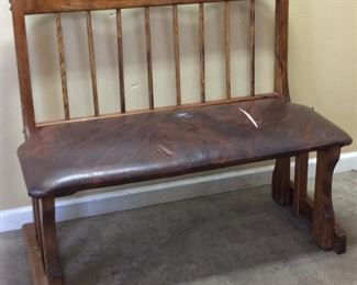 WOODEN CUSHIONED BENCH